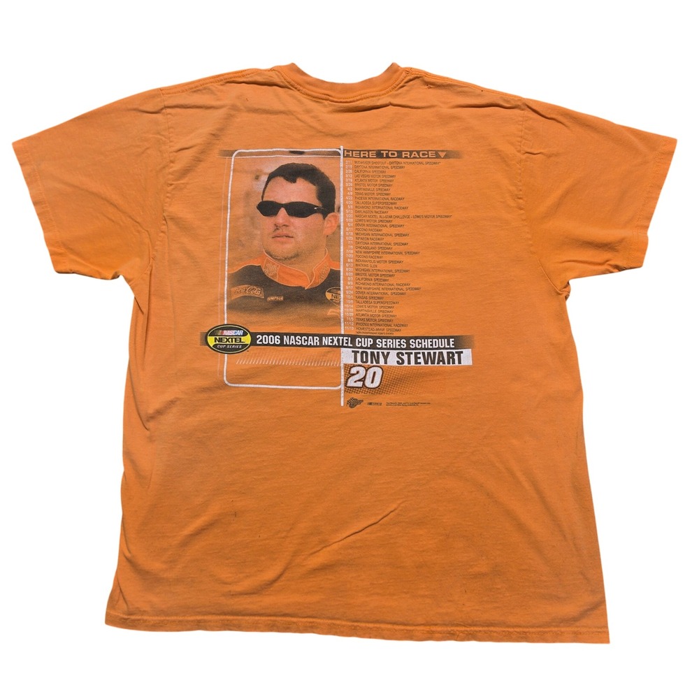 Y2K Distressed Gorpcore Tee Mens XL Orange 2006 NASCAR Tony Stewart Nextel‎ Cup - Picture 3 of 13
